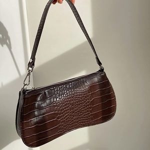 JW PEI EVA SHOULDER BAG / BAGUETTE BAG IN BROWN CROC